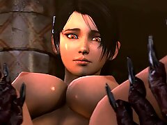 Kívánós Tomb Raider elfogott és kénytelen (Japán pornó anime)
